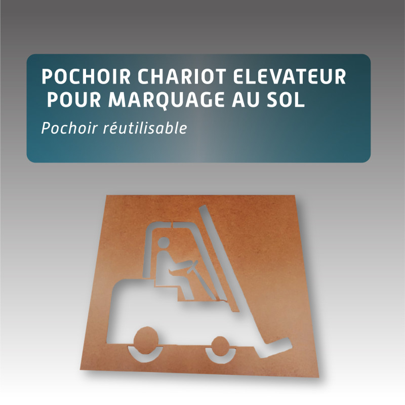 Pochoir avec le dessin CHARIOT ELEVATEUR pour marquage au sol